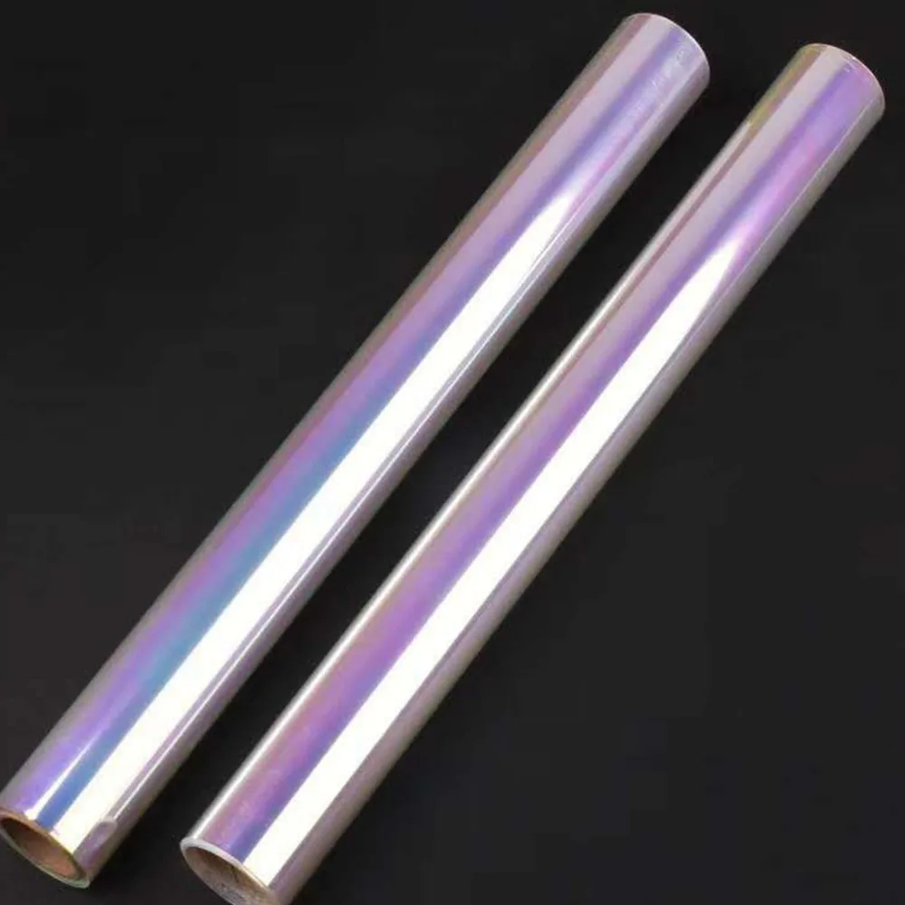 Rollo de envoltura de celof&aacute;n, l&aacute;mina de pel&iacute;cula iridiscente, suministros de envoltura para manualidades DIY-4