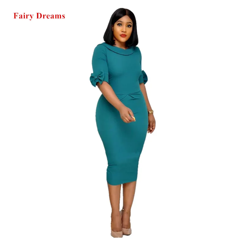Женское платье в африканском стиле для офиса размера плюс облегающее карандаш XXL