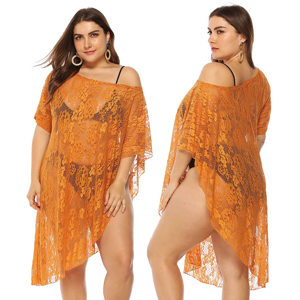 Женское пляжное платье большого размера плюс с открытыми плечами Пляжное Платье