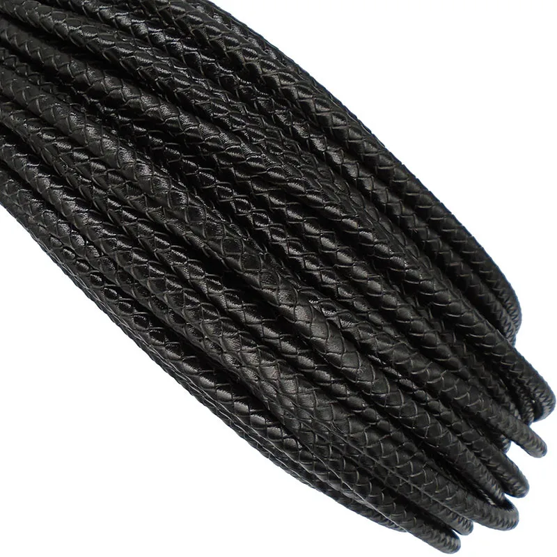 

3/5/6/8mm 1Meters Braided Real Leather Cord Woven Rope Genuine Leather Crafts Beading Accessories Lace Jewelry Making