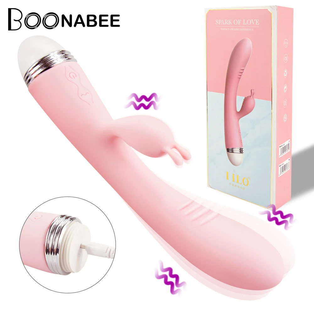 Двойной вибратор Кролик для точки G женщин страпон мастурбация Стимулятор