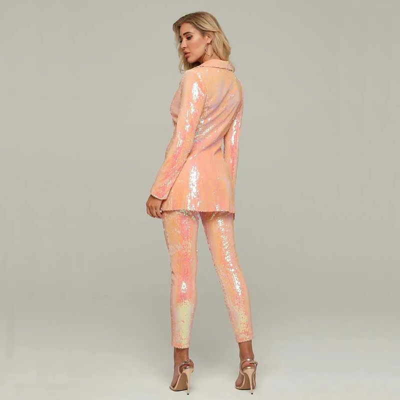 Оптовая продажа новинка 2020 комплект из 2 предметов Розовый Блестящий Женский