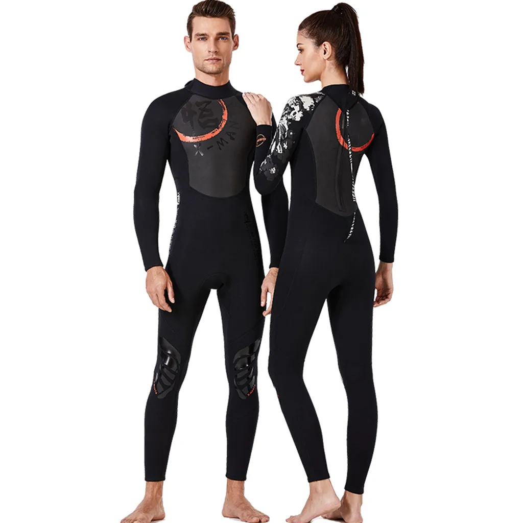 Цельный неопреновый костюм для дайвинга летний длинный рукав мужской женский