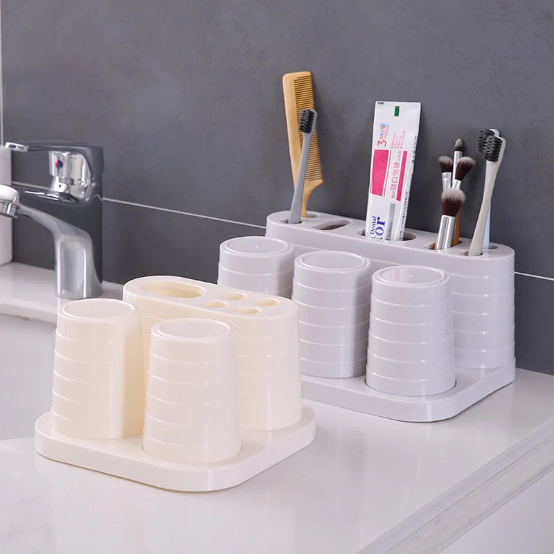 Набор для мытья ванной комнаты дома пары держатель зубной щетки с двумя чашками