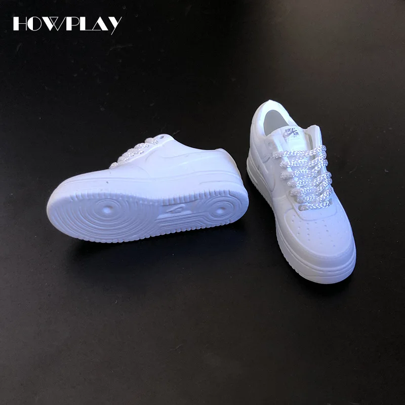 Howplay Mini Sneakers Basketball Shoes Keychain 3D Backpack Pendant Bag Charm AJ1 OW Creative Gifts Keyring for1/6 Soldier Doll