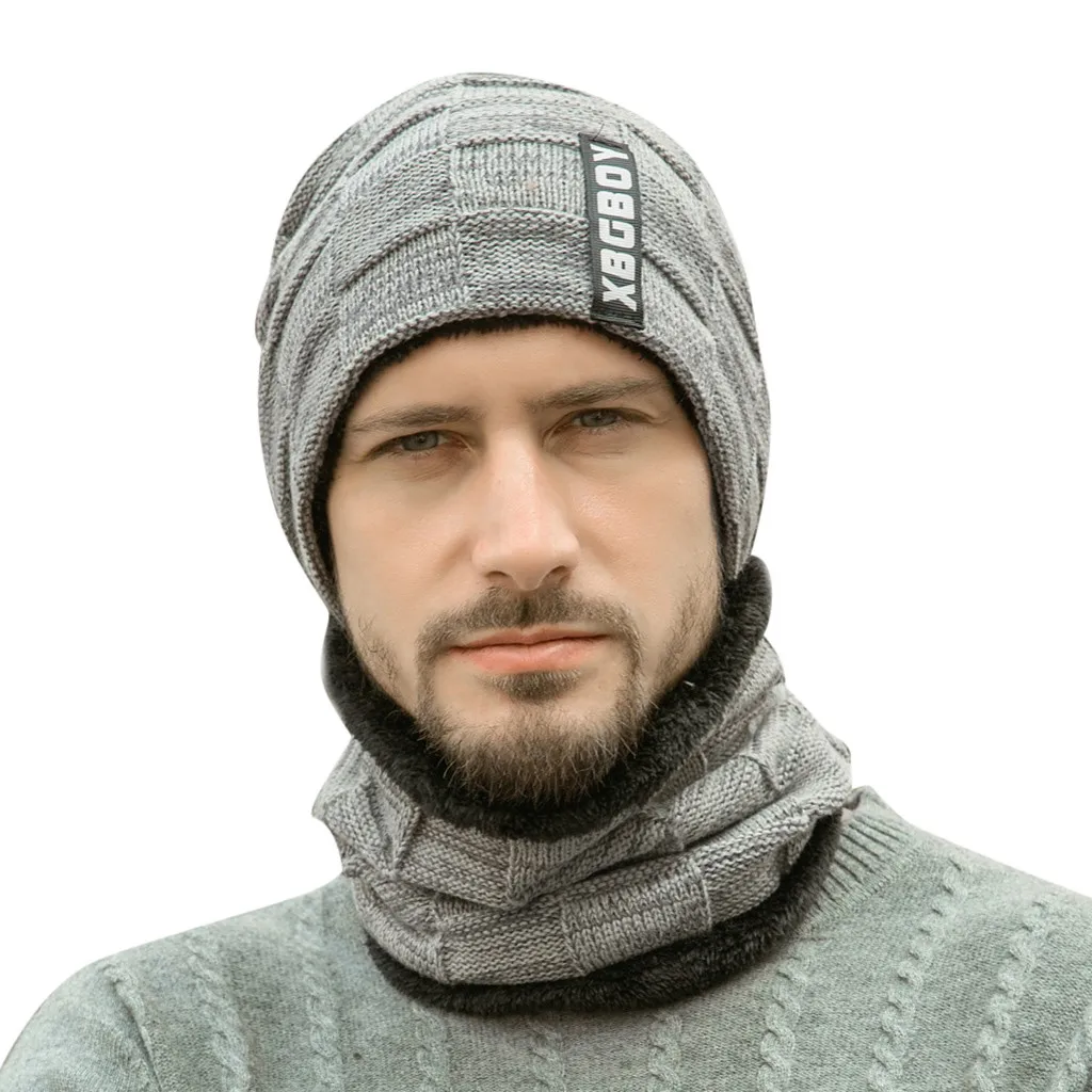 2 шт унисекс зимний шарф шляпа можно использовать в качестве шарфа и шапки