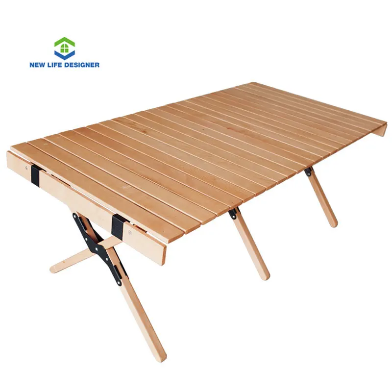 

Стол для кемпинга на открытом воздухе, твердый планшетовый Портативный Складной бытовой столик из бука с креплением на автомобиле, складно...