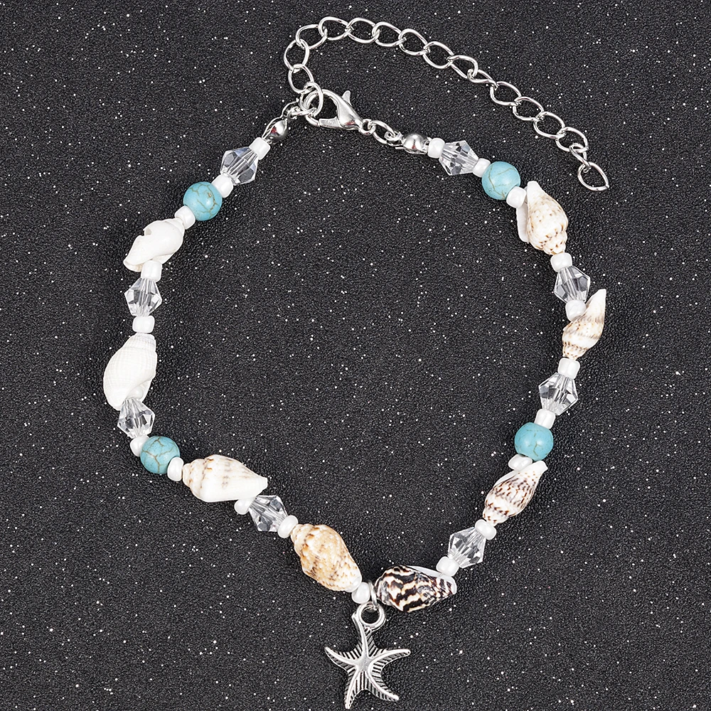 Простой Boho женский браслет на лодыжку Сандалеты пляж бижутерия для ног tobilleras pulsera para tobillo - Окраска металла: SF583
