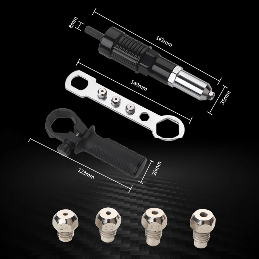 

Hexagonal Link Rod Insert Nut Adaptor Drill Adapter Electric Rivet Tool Cordless Riveting Tool For Cordless Tool Torque Drill