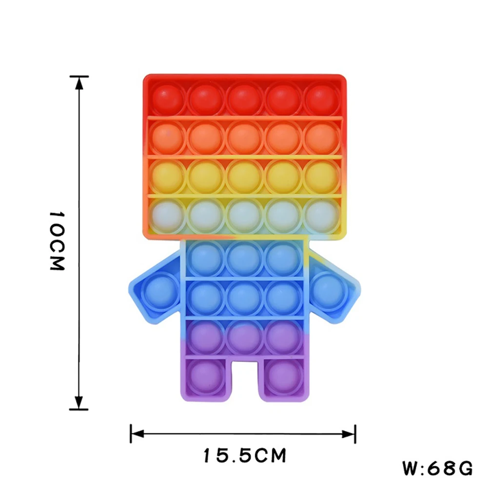 

Robot Push Bubble Sensory Toy Fidget Stress Relieve Puzzle Toys Rainbow Autism Antistress Toys for Kids Adult Brithday Gifts