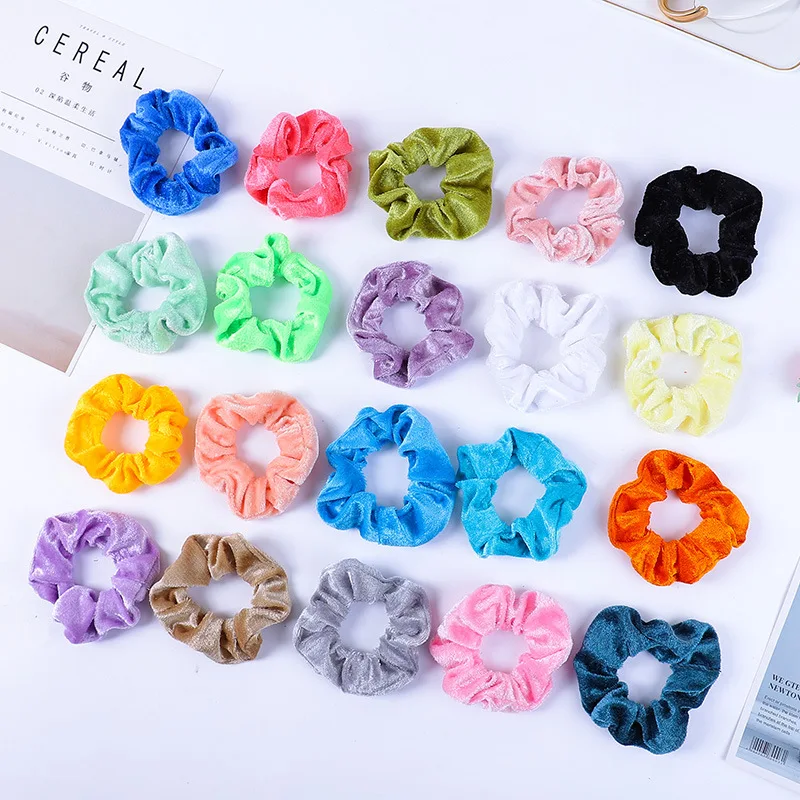 

Gold Velvet Large Intestine Hair Ring 60 Color Velvet Hair Ring Headdress Elastic Hair Ring Wholesale Girls Hair Accessories