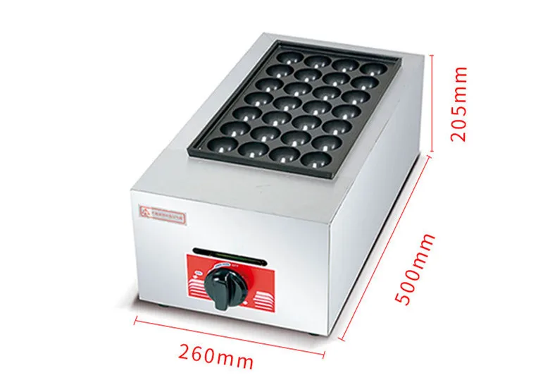 LPG gas type 28 holes mini single pan takoyaki equipment /fish ball machine Octopus ball maker