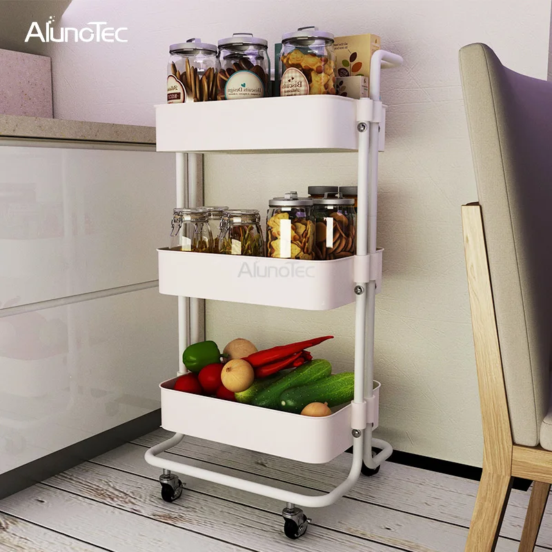 3-уровневая металлическая тележка для хранения органайзер организации кухни