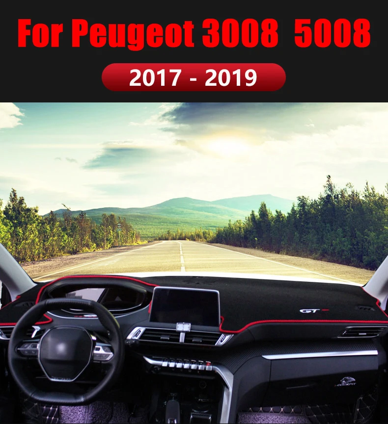Для peugeot 3008 GT 5008 LHD/RHD Приборная панель автомобиля Избегайте светильник покрытия коврики анти-УФ ковры колодки протектор Аксессуары