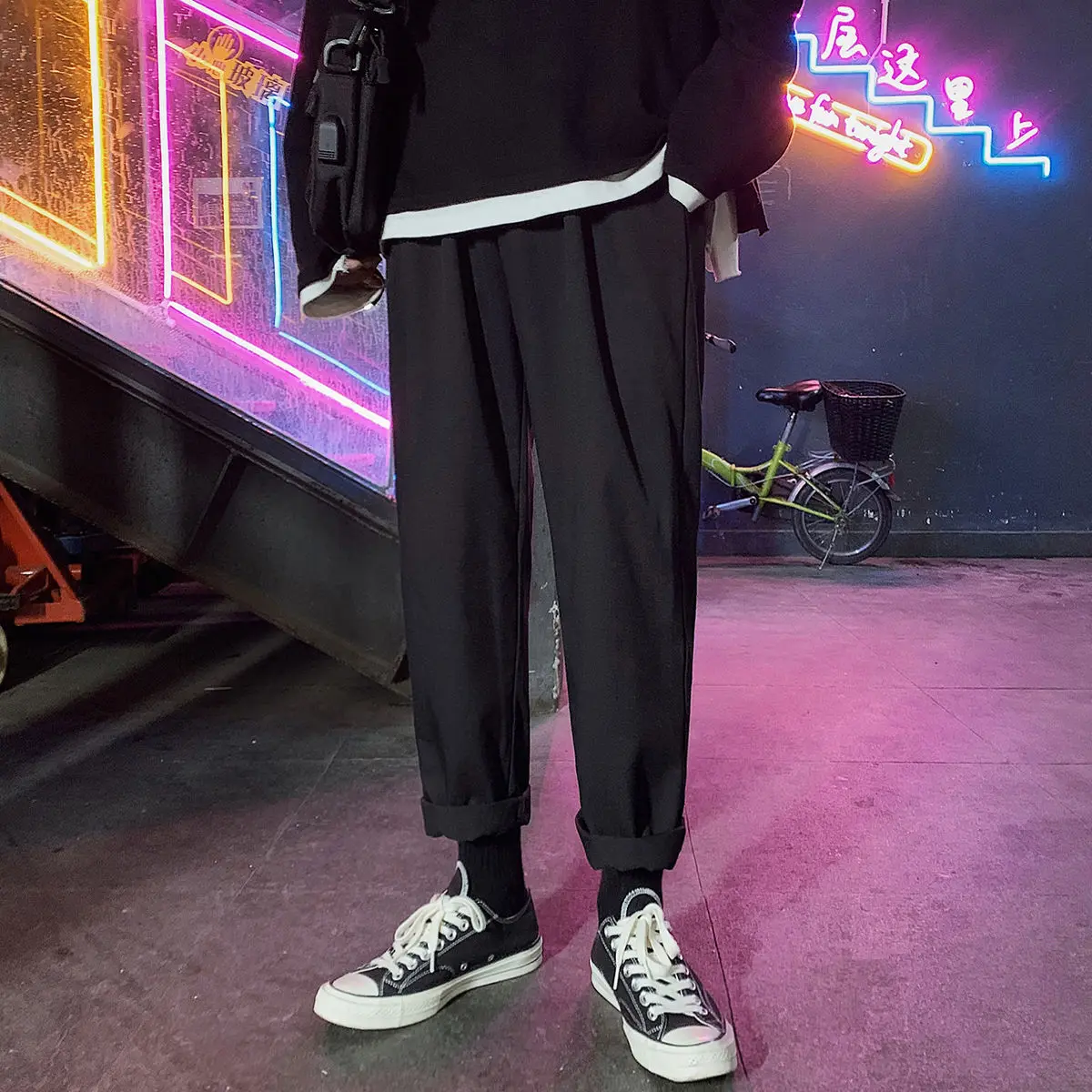 

2020 Summer Hombre Small Suit Pants Men's Casual Ankle-length Homme Male Pleated Pantalones Solid Color Plus Size S-3xl