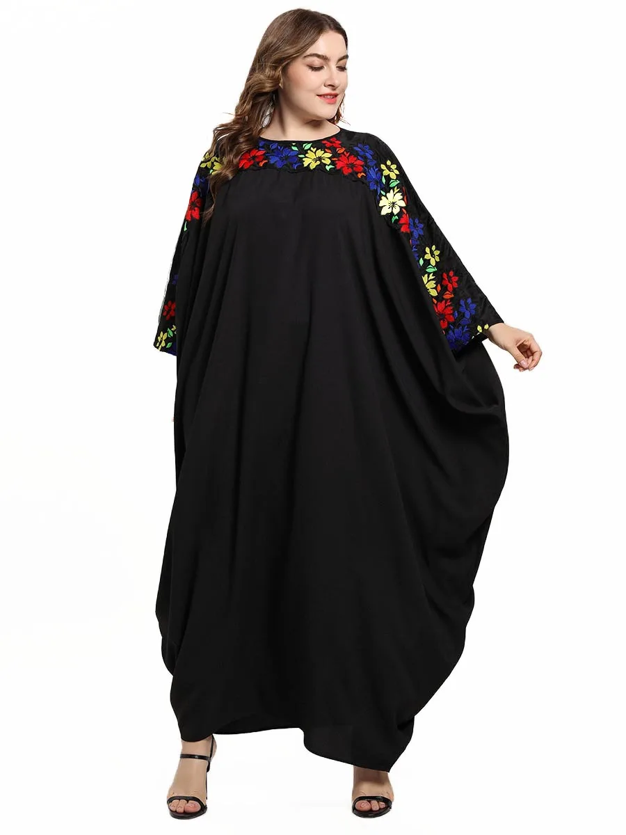 Черное марокканское женское мусульманское Макси платье Abaya Femme Musulman Турция