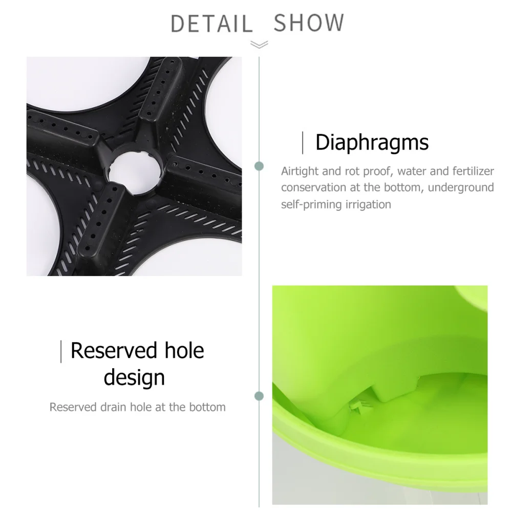 

1 Set of 6pcs Flowepot Multilayer Stacking Cultivation Pot Vegetable Melon Fruit Strawberry Planting Pot - 1pc Tray and 5pcs Pot