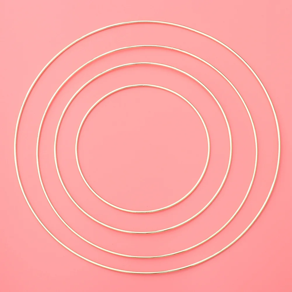 

4pcs Dream Catcher Ring Iron Round Ring Metal Round Ring Home Decoration Plating Ring