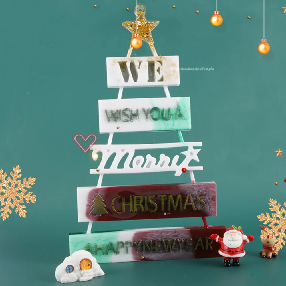

DIY Crystal Epoxy Mold Christmas Tree Listing Decorative Ornaments Christmas Silicone Mold Pendant Supplies