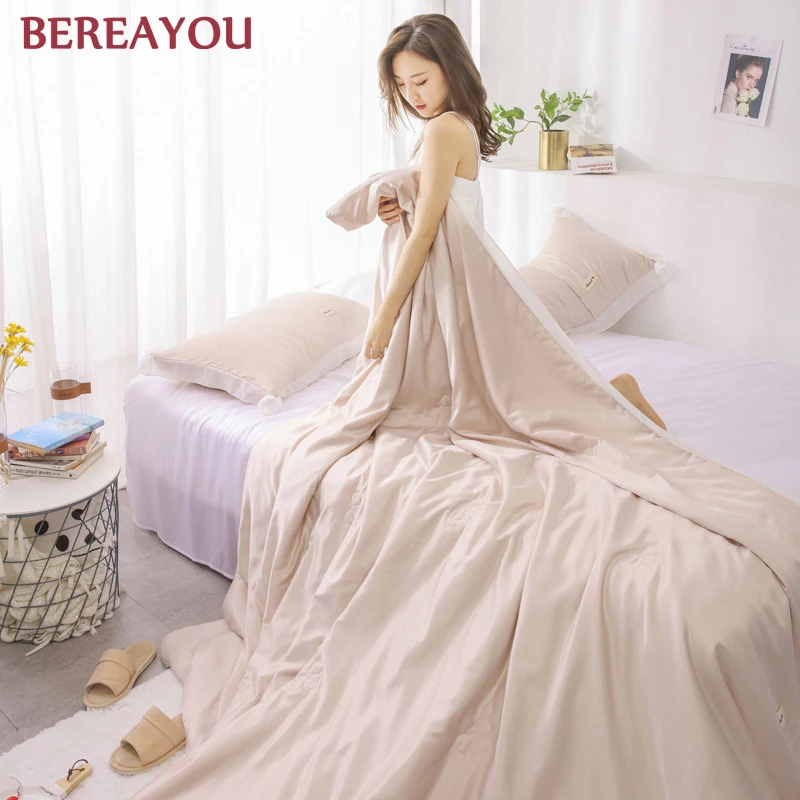 Роскошное стеганое одеяло шелковое покрывало макарон летнее тонкое мягкое для