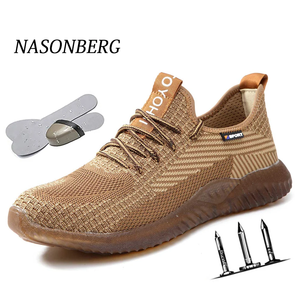 Мужские кроссовки с защитой от проколов nasonберга Повседневные Дышащие рабочие со