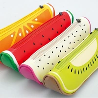 fruit style cute pencil case for girls leather pen bag stationery zakka office school supplies