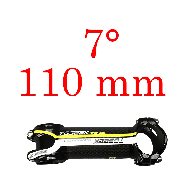 Yellow 110mm Toseek велосипед стержень супер светильник 102 г! Угол 7 длина 70 мм-110 мм Высококачественный углеродный алюминиевый стержень красный синий зеленый желтый Глянец - Цвет: Yellow 110mm