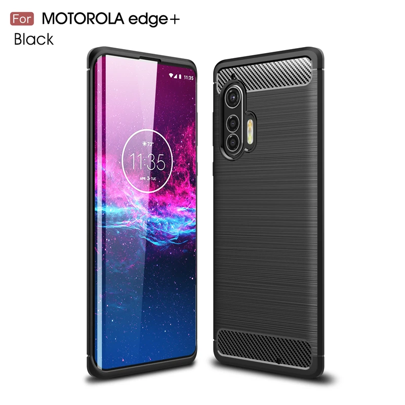 

For Motorola Edge Plus Case Cover Soft Silicone Bumper Case For Motorola Edge Plus Carbon Fiber Cover For Moto Edge Plus Edge+