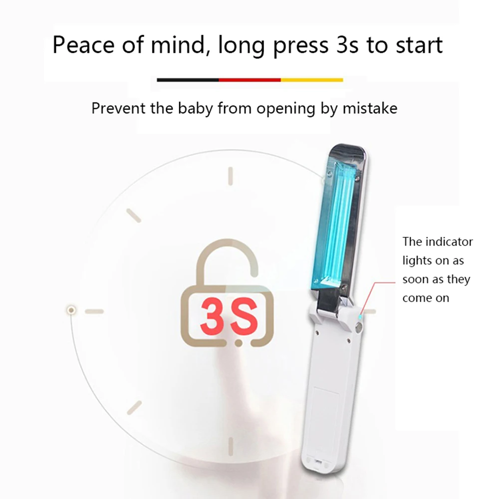 

Foldable Ultraviolet Germicidal Light UVC Disinfection Sterilizer Kill Dust Mite UV Lamp For Bedroom Mini Sterilization Lamp