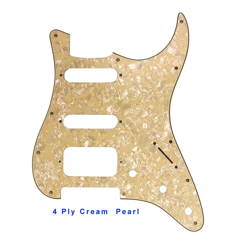 Запчасти для гитары Pleroo-для США \ Мехико Fd Stratocaster 72' 11 винтовое отверстие Стандартный St Humbucker Hss гитара накладка царапина пластина - Цвет: 4Ply Cream Pearl