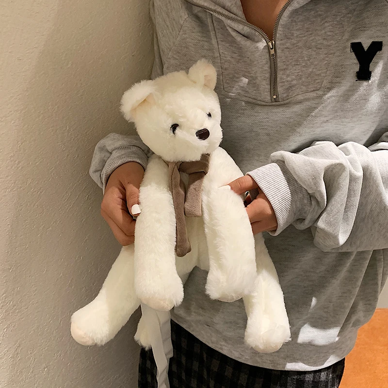

Autumn/winter Plush Bag 2021 New Female Bag Ins Niche Messenger Bag Girl Bear Plush Toy Bag