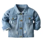 Джинсовая куртка для маленьких девочек детская джинсовая куртка на пуговицах с карманами верхняя одежда, костюм для мальчиков детская куртка