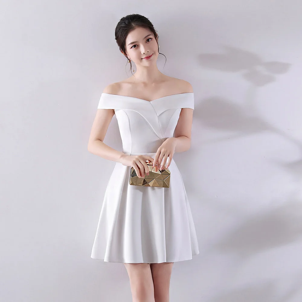 Женские белые топы с открытыми плечами slash шеи мягкий эластичный атлас мини