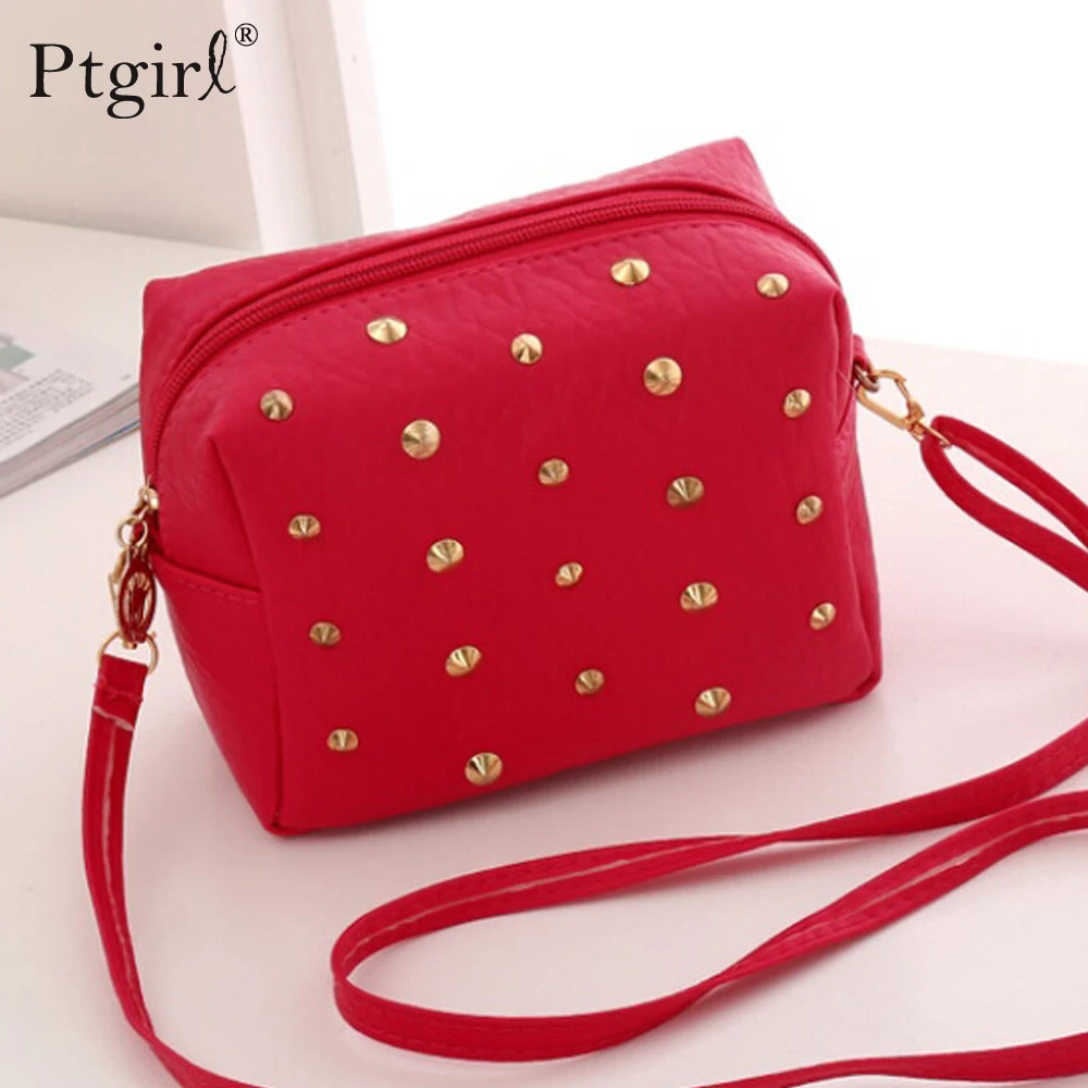 Мини сумки с заклепками для женщин 2019 кожаные мессенджеры сумка на плечо женские