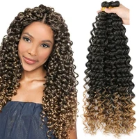 20 inch fresstress deep water wave twist crochet hair ocean wave bulk hair natural wavy curly synthetic braiding hair extension