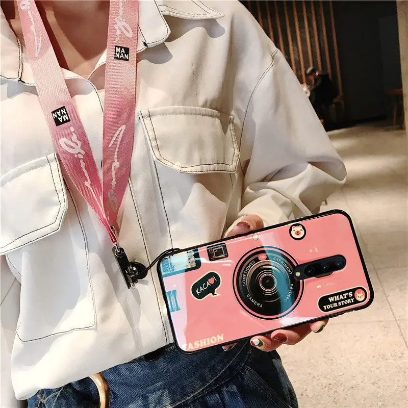 Для Oneplus 7 Pro Чехол для One Plus 5 T силиконовый милый чехол камеры с длинным ремешком