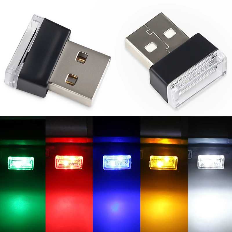 Автомобильный Универсальный USB декоративный светильник светодиодный