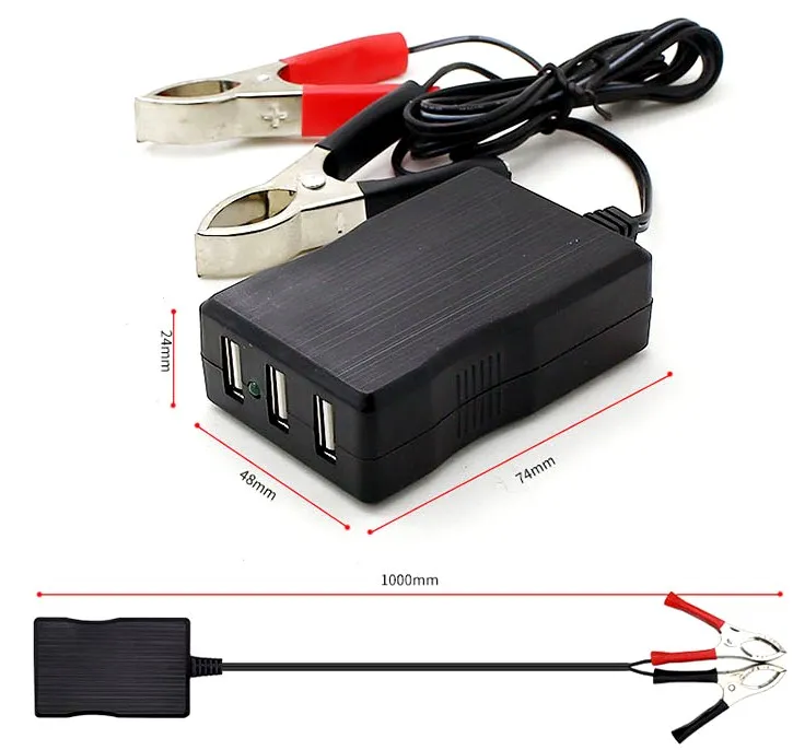 Многопортовый 12V24v аккумулятор зарядное устройство для мобильного телефона