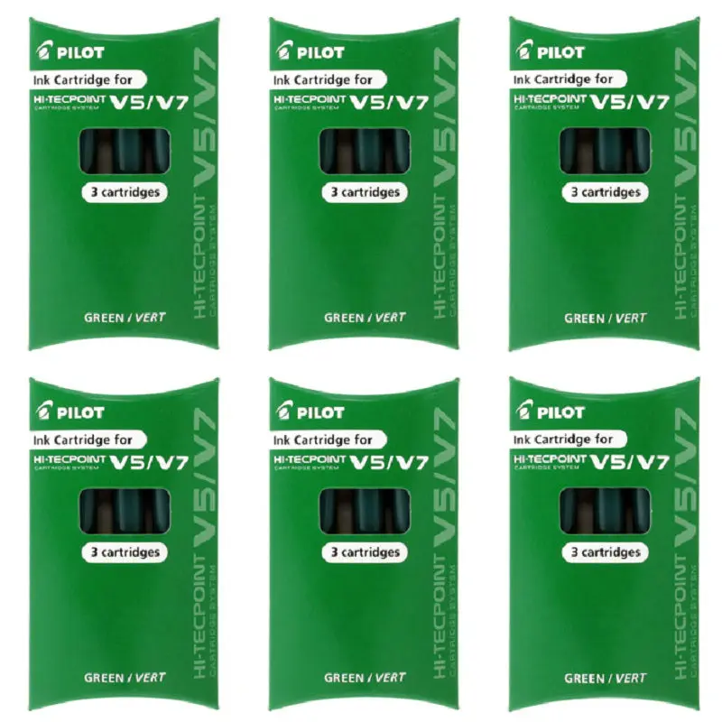 Pilot BXC V5/V7 Сменные картриджи для чернил Hi Tecpoint черный/красный/синий/зеленый 6