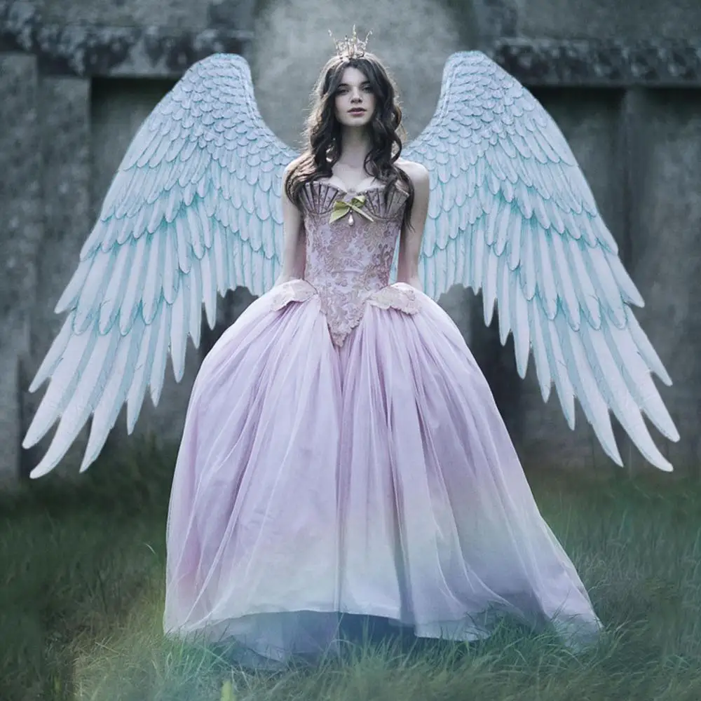 Крылья Хэллоуин реквизит Ангел птица перо Марди Гра Косплей ролевое платье