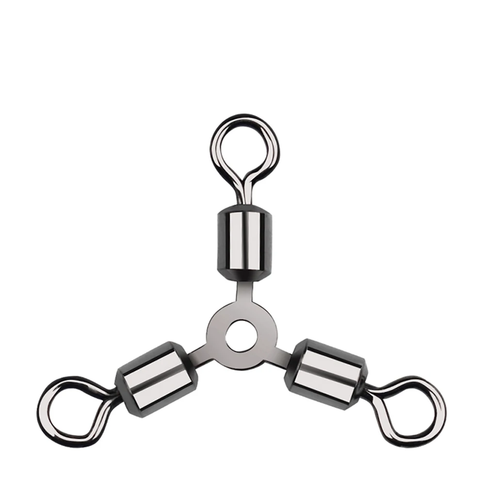 

TIANNSII 10/20/50PCS Three Way Rolling Swivels Fishing Connector Rolling Swivels Accessories Fishhook Tackle Fishing Hook