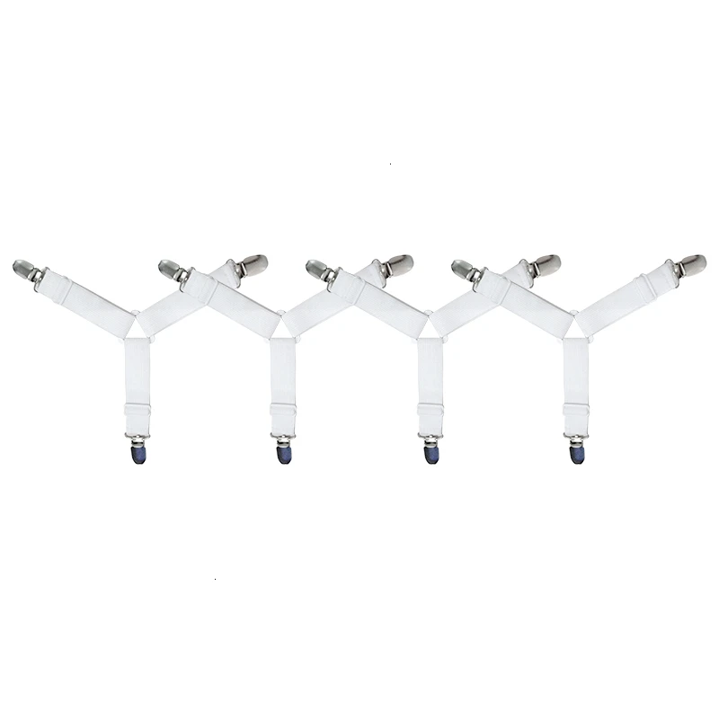 4pcs white Простыня Нескользящая Зажим регулируемые сверхпрочные Захваты простыня ремень крепеж зажимы для матраца домашняя Организация 1 шт. 4 шт - Цвет: 4pcs white