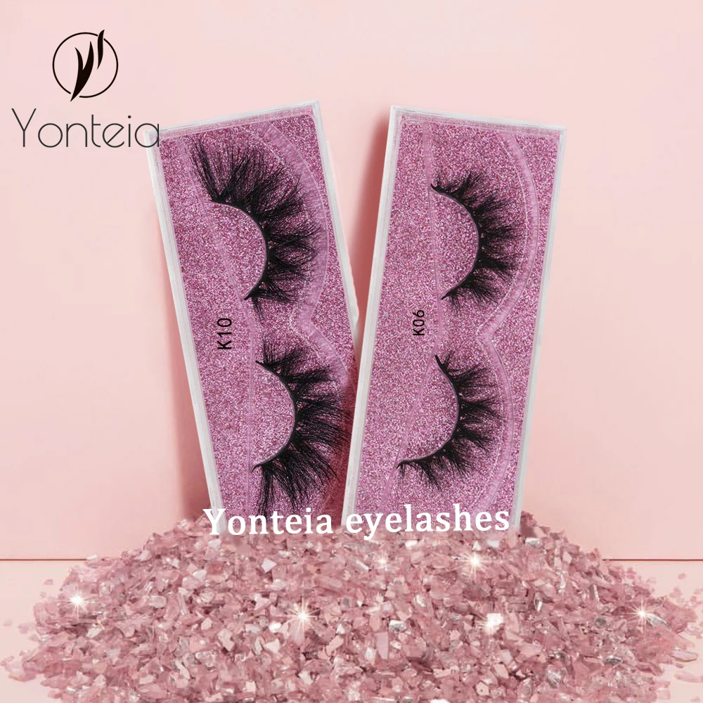 Yonteia Роскошные 5D норковые волосы Накладные ресницы Wispy крест пушистые
