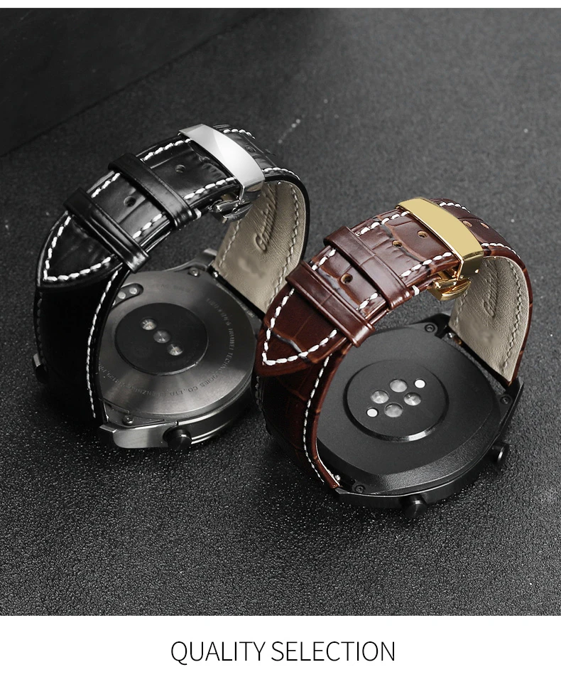22 мм кожаный ремешок для huawei watch GT 2 2E HONOR Magic Watch сменный Samsung Galaxy 46 Gear S2/S3