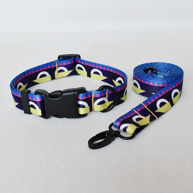 Нейлоновый Поводок для собак ошейник синего цвета с бесплатной гравировкой