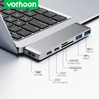 vothoon usb c hub type c to hdmi compatible usb 3 0 adapter 7 in 1 type c hub dock for macbook pro air usb c type c 3 0 splitter