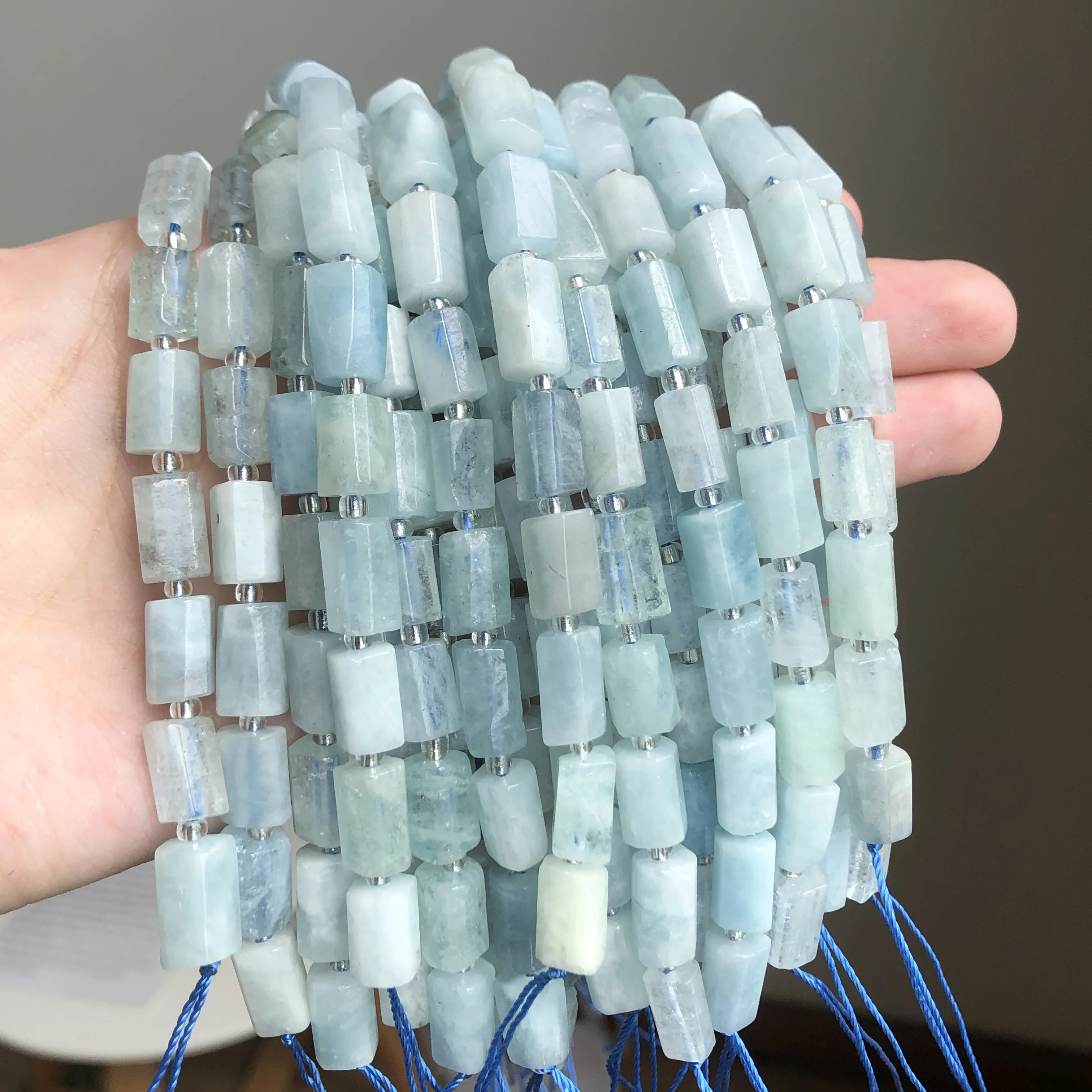 6x10 мм черные пулевые Форма граненый голубой аквамарины каменные бусины для