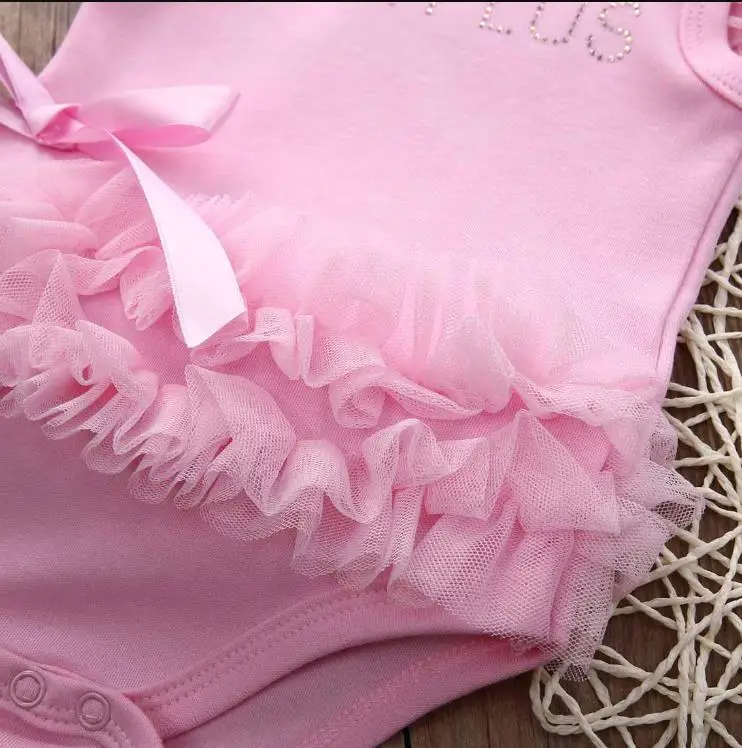 Детский кружевной комбинезон принцессы прекрасный ребенок младенец розовый с