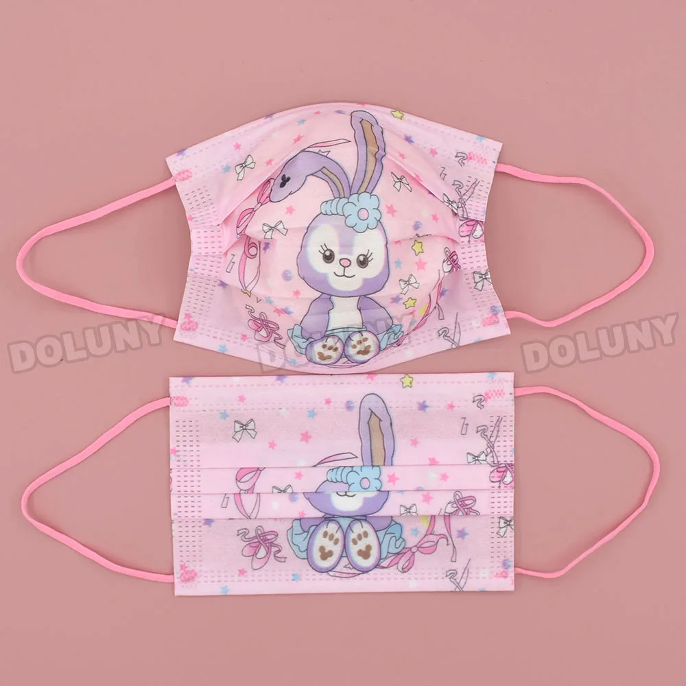

Kids Disney Mascara 30/100Pcs Child StellaLou Print Mouth Masks Adult Pink Disposable Protective Dust Anime ​Face Shield Mas