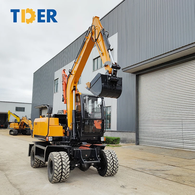 

TDER digger excavators machinery 7500kg 7.5 tons wheel excavators